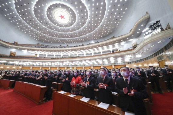 Pertemuan sesi keempat Komite Nasional Majelis Permusyawaratan Politik Rakyat China (Chinese People's Political Consultative Conference/CPPCC) ke-13 dibuka di Balai Agung Rakyat di Beijing, ibu kota China, pada 4 Maret 2021. (Xinhua/Wang Ye)