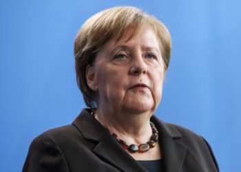 Foto dokumentasi yang diabadikan pada 19 Februari 2020 ini menunjukkan Kanselir Jerman Angela Merkel menghadiri konferensi pers di Berlin, ibu kota Jerman. (Xinhua/Shan Yuqi)