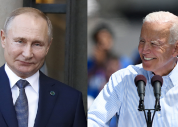 Foto dokumentasi Xinhua ini menampilkan Presiden Rusia Vladimir Putin (kiri) dan Presiden Amerika Serikat Joe Biden.