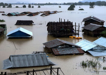 Banjir rendam rumah warga di Myanmar. /ist