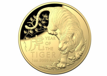 Koleksi koin perayaan dirilis oleh Royal Australian Mint (RAM) untuk menandai Tahun Baru Imlek pada 2022. (Xnhua/Royal Australian Mint)
