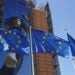 Bendera Uni Eropa berkibar di luar gedung Komisi Eropa di Brussel, Belgia, pada 9 Juni 2021. (Xinhua/Zheng Huansong)