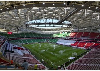 Pemandangan ini menunjukkan bagian dalam Stadion Al-Thumama di Doha, ibu kota Qatar, pada 22 Oktober 2021. Stadion Al-Thumama merupakan satu dari delapan stadion penyelenggara pertandingan Piala Dunia FIFA 2022 Qatar. (Xinhua/Nikku)