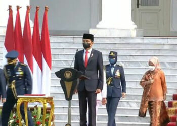 Presiden dan Wakil Presiden saat upacara  HUT ke-76 TNI. /ist