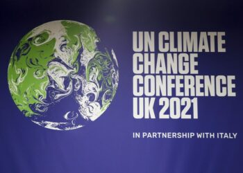 Foto yang diabadikan pada 9 November 2021 ini menunjukkan pemandangan pada Konferensi Para Pihak ke-26 (Conference of Parties/COP26) untuk Konvensi Kerangka Kerja PBB tentang Perubahan Iklim yang sedang berlangsung di Glasgow, Skotlandia. (Xinhua/Han Yan)