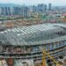 GUANGZHOU, Foto dari udara yang diabadikan pada 4 Agustus 2022 ini menunjukkan lokasi konstruksi Stasiun Kereta Baiyun Guangzhou di Guangzhou, Provinsi Guangdong, China selatan. Struktur utama pada tahap satu konstruksi tersebut telah rampung. (Xinhua/Liu Dawei)