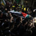 HEBRON, Warga yang berkabung mengusung jenazah remaja Palestina Mo'men Jaber saat pemakamannya di Kota Hebron, Tepi Barat, pada 9 Agustus 2022. Empat warga Palestina tewas pada Selasa (9/8) dalam bentrokan dengan tentara Israel di Tepi Barat, kata Kementerian Kesehatan Palestina. (Xinhua/Mamoun Wazwaz)