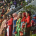 JAKARTA, Sejumlah wanita yang mengenakan Kebaya, pakaian tradisional khas Indonesia, terlihat dalam sebuah peragaan busana publik gratis di Jakarta pada 13 Agustus 2022. (Xinhua/Zulkarnain)