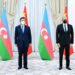 SAMARKAND, Presiden China Xi Jinping bertemu dengan Presiden Azerbaijan Ilham Aliyev di Kompleks Forumlar Majmuasi di Samarkand, Uzbekistan, pada 15 September 2022. (Xinhua/Zhai Jianlan)