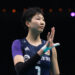 ARNHEM, Pemain China Yuan Xinyue menunjukkan gestur dalam pertandingan Fase 1 Pool D Kejuaraan Dunia Bola Voli Putri 2022 antara China melawan Jepang di Arnhem, Belanda, pada 28 September 2022. (Xinhua/Meng Dingbo)