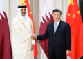 RIYADH, Presiden China Xi Jinping bertemu dengan Emir Qatar Sheikh Tamim bin Hamad Al Thani di Riyadh, Arab Saudi, pada 9 Desember 2022. (Xinhua/Yue Yuewei)