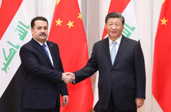 RIYADH, Presiden China Xi Jinping bertemu dengan Perdana Menteri (PM) Irak Mohammed Shia' al-Sudani di Riyadh, Arab Saudi, pada 9 Desember 2022. (Xinhua/Yao Dawei)