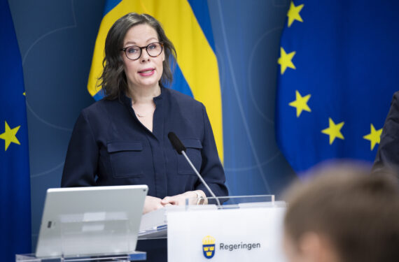 STOCKHOLM, Menteri Migrasi Swedia Maria Malmer Stenergard berbicara dalam sebuah konferensi pers di Stockholm, Swedia, pada 24 Januari 2023. Pemerintah Swedia pada Selasa (24/1) mengumumkan "kampanye informasi internasional", yang diharapkan dapat mencegah para pengungsi datang ke negara tersebut. (Xinhua/Kantor Pemerintah Swedia/Ninni Andersson)
