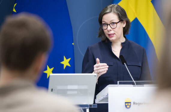 STOCKHOLM, Menteri Migrasi Swedia Maria Malmer Stenergard berbicara dalam sebuah konferensi pers di Stockholm, Swedia, pada 24 Januari 2023. Pemerintah Swedia pada Selasa (24/1) mengumumkan "kampanye informasi internasional", yang diharapkan dapat mencegah para pengungsi datang ke negara tersebut. (Xinhua/Kantor Pemerintah Swedia/Ninni Andersson)