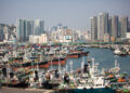 BUSAN, Foto yang diabadikan pada 7 Maret 2023 ini memperlihatkan sebuah dermaga di Pelabuhan Busan, Korea Selatan. Pelabuhan Busan merupakan pelabuhan laut terbesar di negara tersebut. (Xinhua/Wang Yiliang)